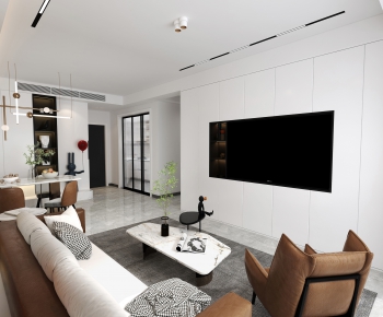 Modern A Living Room-ID:690805917