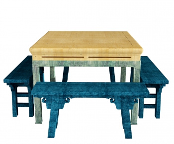 中式方形餐桌椅-ID:663168914