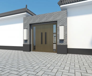 New Chinese Style Building Appearance-ID:825429069