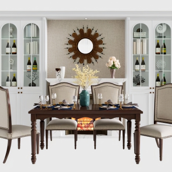 European Style Dining Table And Chairs-ID:192960022