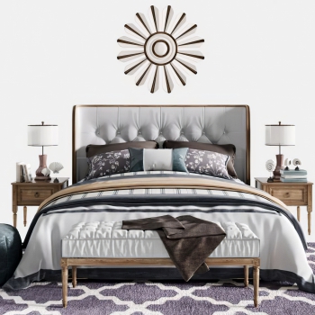 American Style Double Bed-ID:678524029