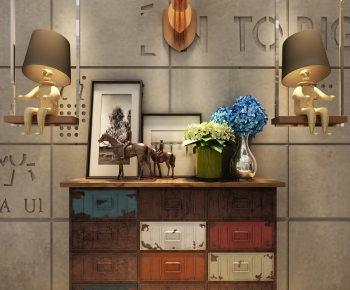 Industrial Style Side Cabinet/Entrance Cabinet-ID:495801043