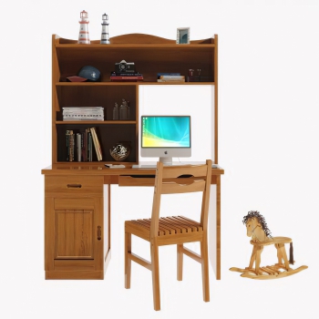 American Style Computer Desk And Chair-ID:872231967