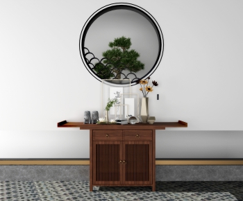 New Chinese Style Entrance Cabinet-ID:383630042