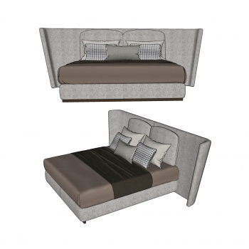 Modern Double Bed-ID:210551982