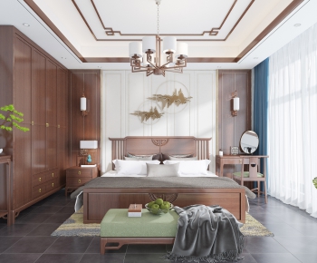 New Chinese Style Bedroom-ID:671606061
