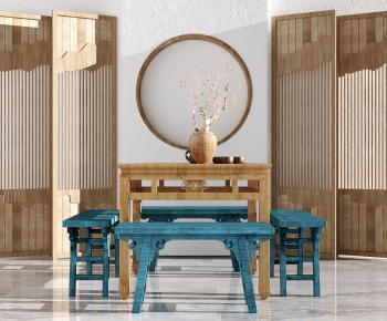 Chinese Style Dining Table And Chairs-ID:699016098