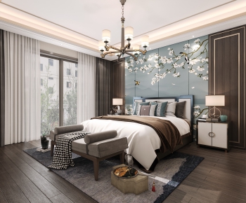 New Chinese Style Bedroom-ID:346853026
