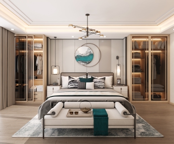 New Chinese Style Bedroom-ID:387471915
