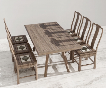 New Chinese Style Dining Table And Chairs-ID:357723005