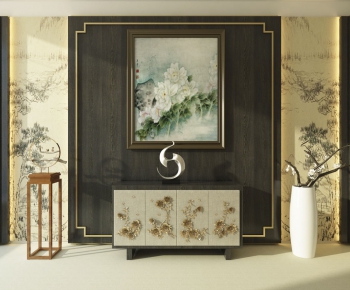 New Chinese Style Side Cabinet/Entrance Cabinet-ID:246478085