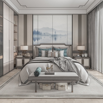 New Chinese Style Bedroom-ID:244121077