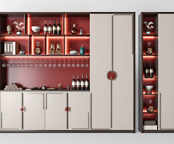 New Chinese Style Wine Cabinet-ID:863924985