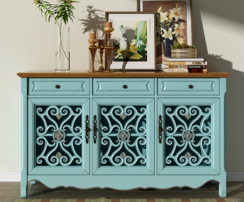 Mediterranean Style Decorative Cabinet-ID:891170581