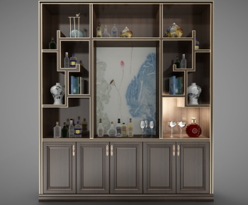 New Chinese Style Wine Cabinet-ID:472532034