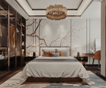 New Chinese Style Bedroom-ID:456365116