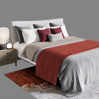 Post Modern Style Double Bed-ID:955853942