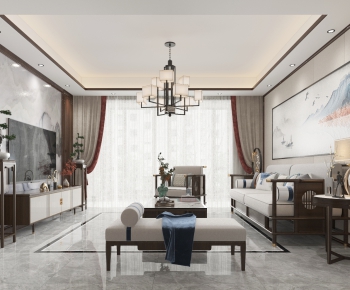 New Chinese Style A Living Room-ID:551732066