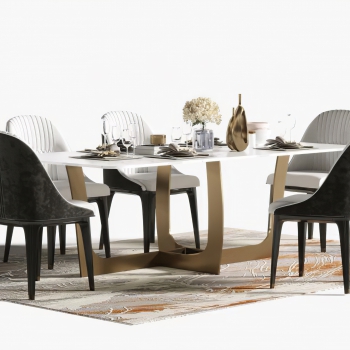 Modern Dining Table And Chairs-ID:958561904