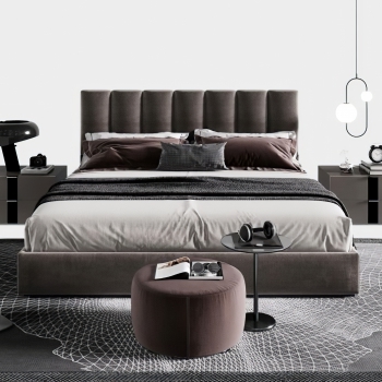 Post Modern Style Double Bed-ID:337156068