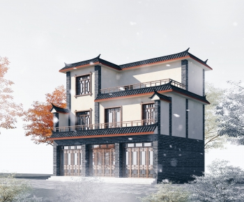 Chinese Style Villa Appearance-ID:414624936