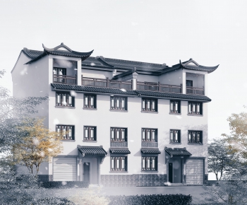 Chinese Style Villa Appearance-ID:824379923