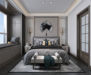 New Chinese Style Bedroom-ID:377074003