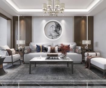 New Chinese Style A Living Room-ID:156920059