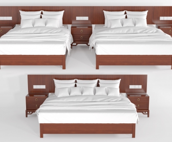 New Chinese Style Double Bed-ID:881025089
