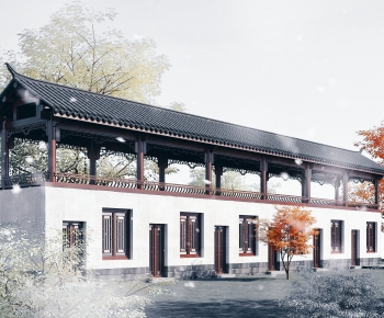 中式古建筑长廊-ID:201543098
