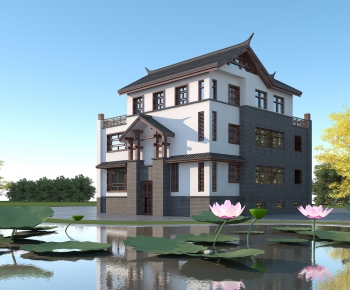 New Chinese Style Villa Appearance-ID:252578979