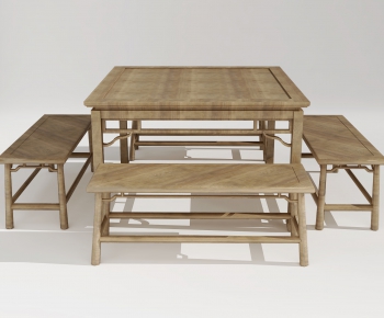 New Chinese Style Dining Table And Chairs-ID:527350908