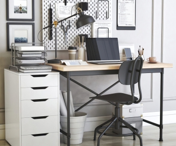 Modern Computer Desk And Chair-ID:413584958