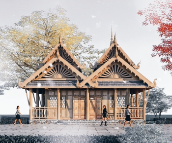 Southeast Asian Style Building Appearance-ID:321261881