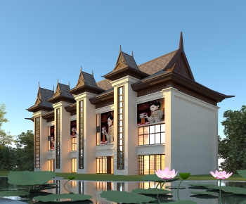 Southeast Asian Style Building Appearance-ID:606724985