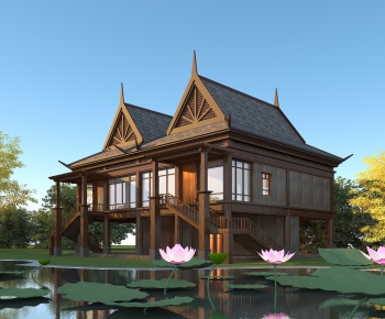 Southeast Asian Style Villa Appearance-ID:466543912