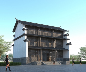 Chinese Style Ancient Architectural Buildings-ID:517280135