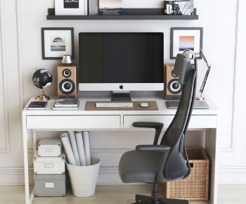 Modern Computer Desk And Chair-ID:395971068
