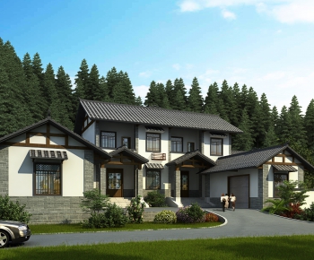 New Chinese Style Villa Appearance-ID:715852982