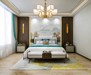 New Chinese Style Bedroom-ID:242677938