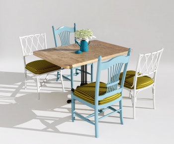 Mediterranean Style Dining Table And Chairs-ID:265733004