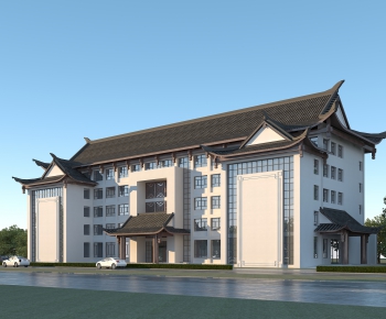 New Chinese Style Building Appearance-ID:371439937