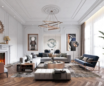 Simple European Style A Living Room-ID:250385058