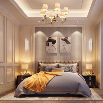 Simple European Style Bedroom-ID:679461964