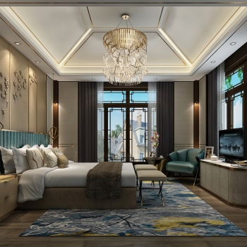 New Chinese Style Bedroom-ID:474958904
