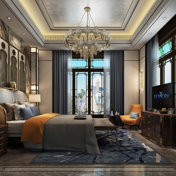 New Chinese Style Bedroom-ID:792427061