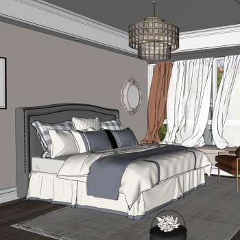 American Style Bedroom-ID:345807088