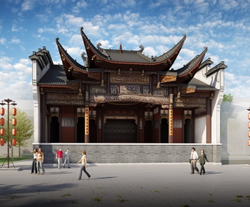 Chinese Style Ancient Architectural Buildings-ID:374738937
