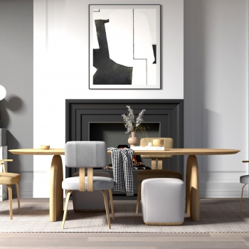Nordic Style Dining Table And Chairs-ID:970241077