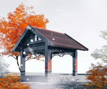 New Chinese Style Ancient Architectural Buildings-ID:437242986